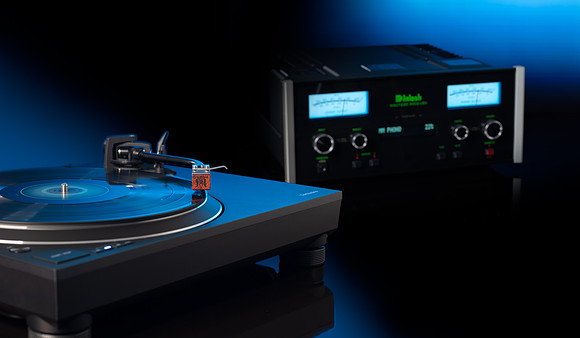 Technics turntable and Mackintosh amp